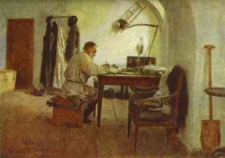 Ilya Repin: Tolstoy in his study, 1891
